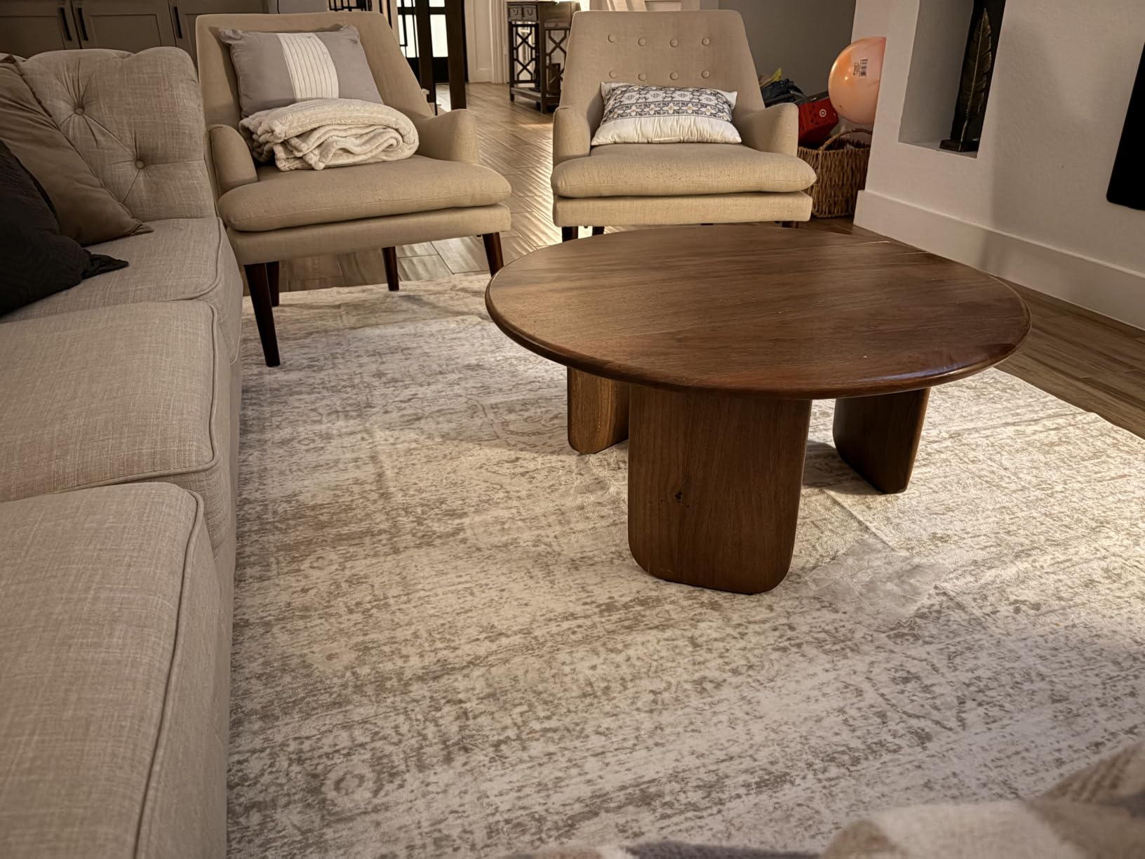 Srugn Washable Rugs 8x10 Area Rugs for Living Room,Ultra Soft Faux Wool Retro Rugs for Bedroom,Dining Room,Non Slip&Non-Shedding Low Pile Vintage Print Rug Indoor Large Carpets for Home Office Decor customer photo 1