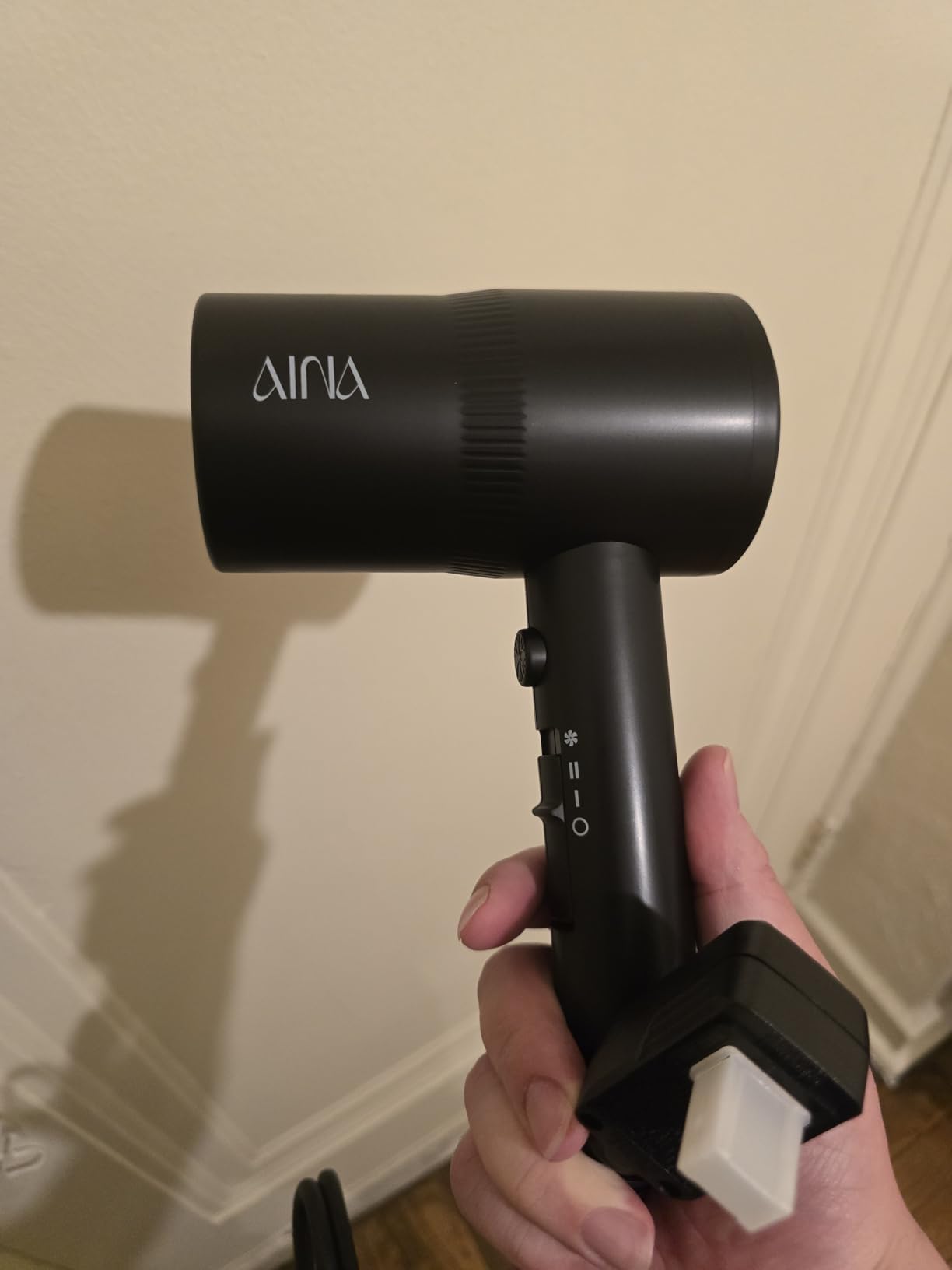 AINA Hair Dryer with Diffuser, Blow Dryer for Women | Advanced Ionic Technology, Ceramic Coating | Cold Shot Features Turbo Heat for Fast Drying and Shine 110V/ALCI (Vader Black) customer photo 2