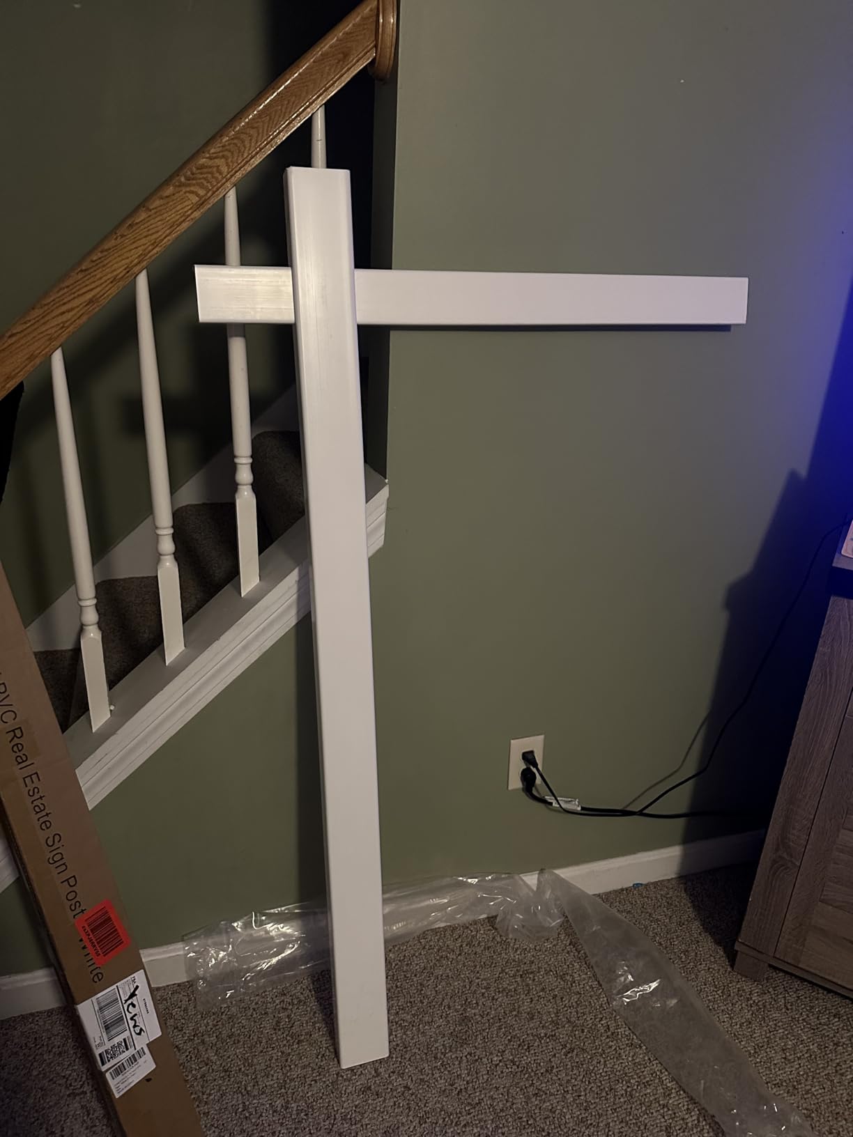 4.7ft Vinyl PVC Real Estate Sign Post, Realtor Yard Sign Post for Open House and Home for Sale, 36