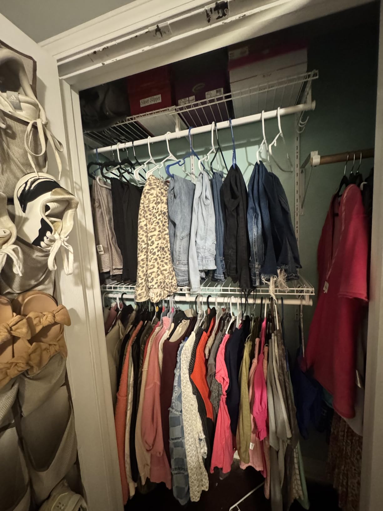 SONGMICS HOME Closet System, Closet Insert Organizer, 2-4 ft, Adjustable Metal Shelving Unit with 4 Hanging Rods, 4 Shelves, and Hooks, for Pantry Mudroom Garage Basement, Cloud White URGR031W01 customer photo 2