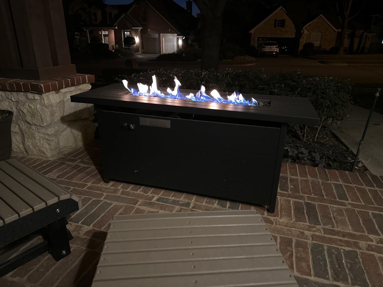 EcoNook 57 inch Propane Fire Pit Table, 50000 BTU Gas Fire Pits Table with Lid & Lava Rock & Waterproof Cover, Outdoor Propane Firepit for Dining or Party, Outside, Patio, Garden, Yard customer photo 1