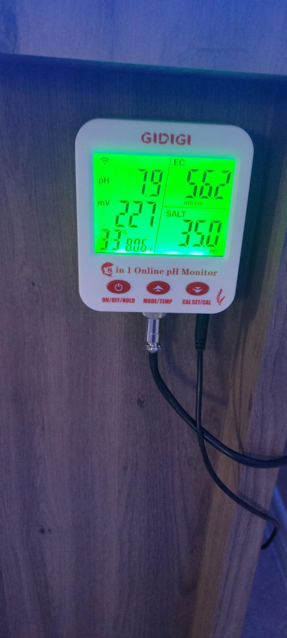 Online pH Salt Monitor for Aquarium Smart 8 in 1 pH TDS EC Salt ORP Humidity CF Temp Meter for Indoor Hydroponic WiFi for Real time pH Monitor Salt Meter for Fish Tank Hydroponic Systems customer photo 2