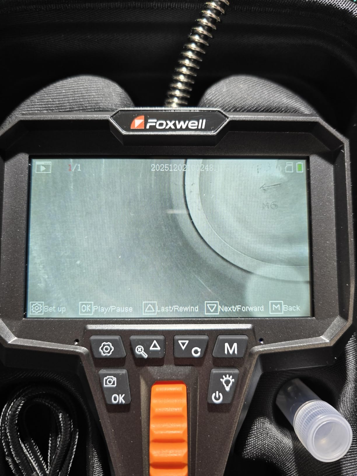 FOXWELL Y400 Two-Way Articulating Borescope with Light, 0.24in Ultra-Slim Probe, 220° Articulation, IPS HD Screen, Industrial Endoscope Inspection Camera for Automotive Engine, HVAC & Plumbing - 5.3FT customer photo 1