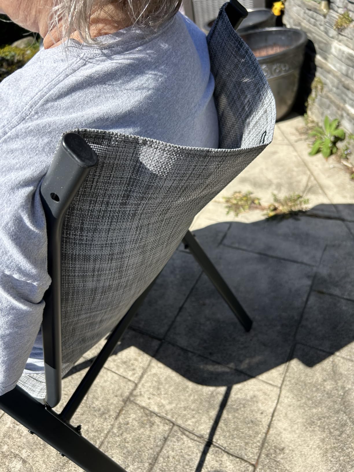 Patio Chairs Set of 6, Stackable Outdoor Dining Chairs for All Weather Textilene Fabric and Metal Frame, Outdoor Chairs Set for Backyard Deck Garden customer photo 1
