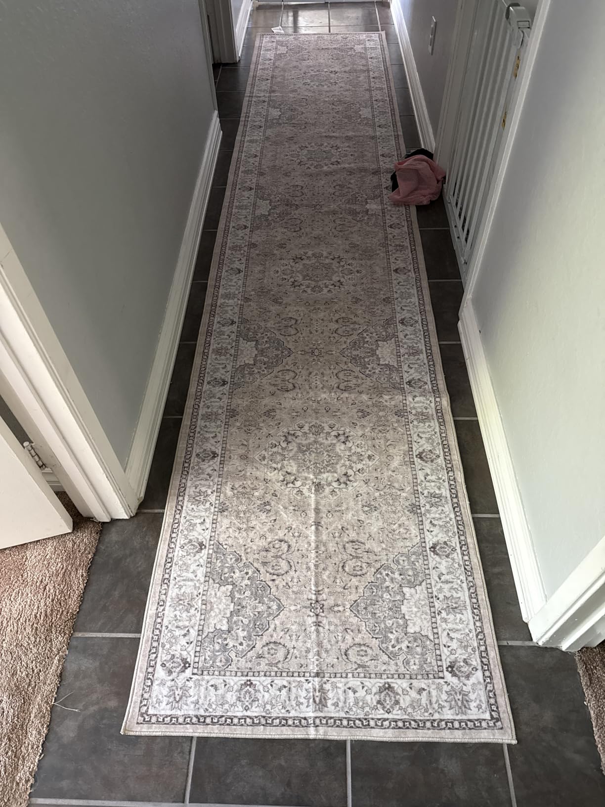 Washable Large 9x12 Area Rug - Living Room Oriental Non Slip Soft Rugs Indoor Low Pile Stain Resistant Carpet for Bedroom Dining Room Farmhouse Distressed Thin Home Decor Floor Mat (9x12 Beige) customer photo 2