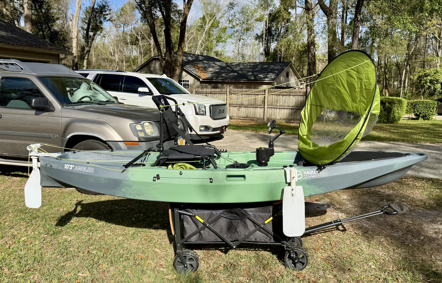Kayak Wind Sail, Portable Foldable Durable Wind Sail with Transparent Window for Kayak Canoes (Blue) customer photo 1