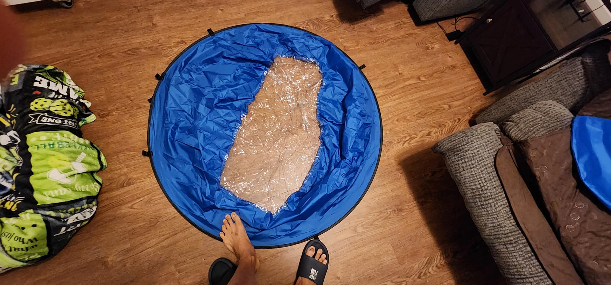Kayak Wind Sail, Portable Foldable Durable Wind Sail with Transparent Window for Kayak Canoes (Blue) customer photo 2