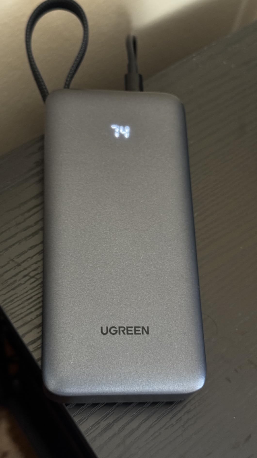 UGREEN Nexode Power Bank 20000mAh 45W with Built-in Cable, Fast Charging Portable Charger for iPhone, Samsung, iPad Pro customer photo 1
