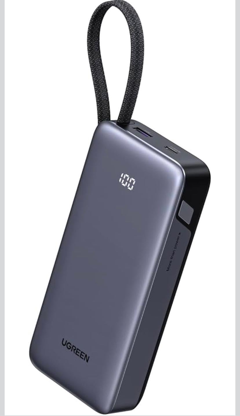 UGREEN Nexode Power Bank 20000mAh 45W with Built-in Cable, Fast Charging Portable Charger for iPhone, Samsung, iPad Pro customer photo 2