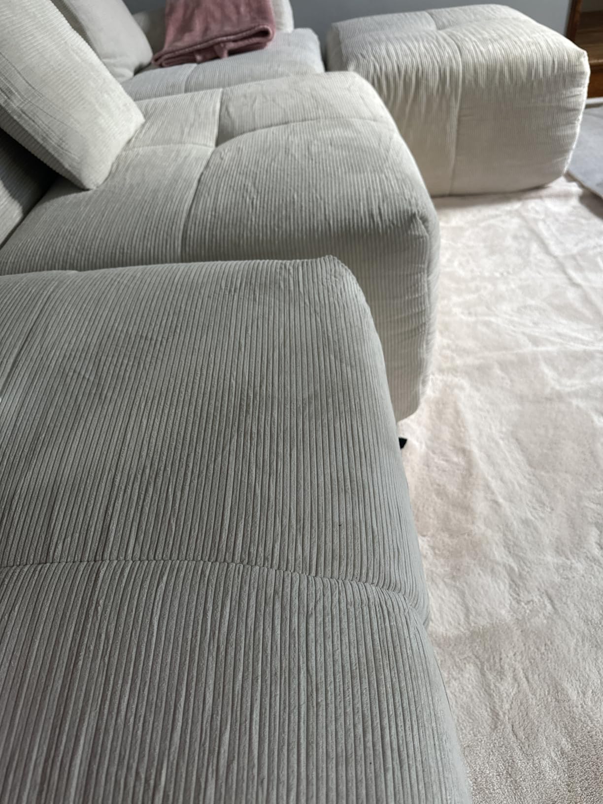 GORILLA GRIP Slip Resistant Soft Washable Stain Resistant Area Rug, 5x7, Plush Thick Carpet for Bedroom Living Room, No Shed Floor Rugs, Pet Friendly, Dorm Essentials, Kid Nursery Home Decor, Ivory customer photo 2