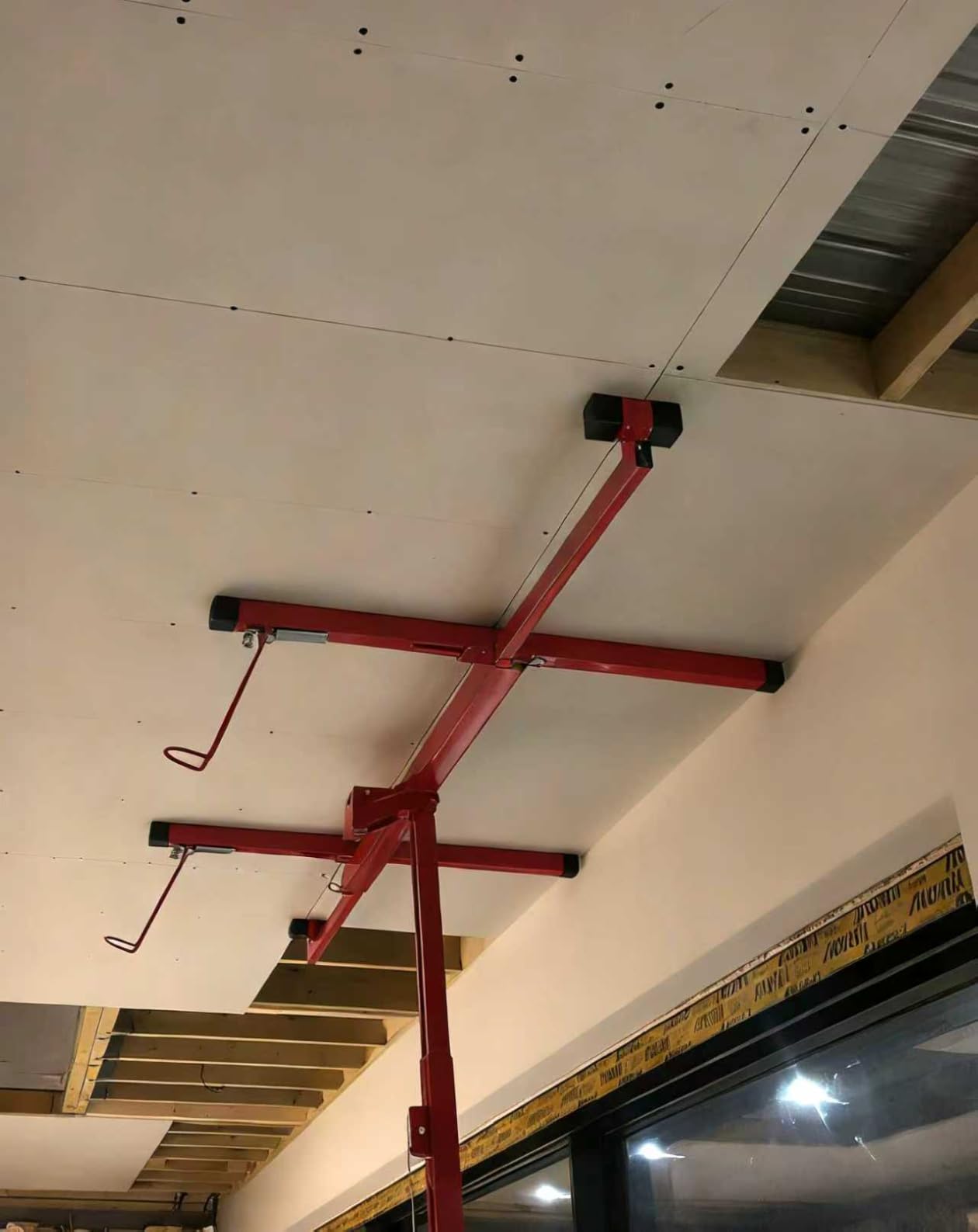 13FT Drywall Lift Sheetrock Lift, 150LBS Drywall Lift Panel Hoist with 4 Lockable Wheels for Ceiling, Drywall Rolling Lifter Panel, Drywall Jack Lift for Home & Commercial Use, Red customer photo 1