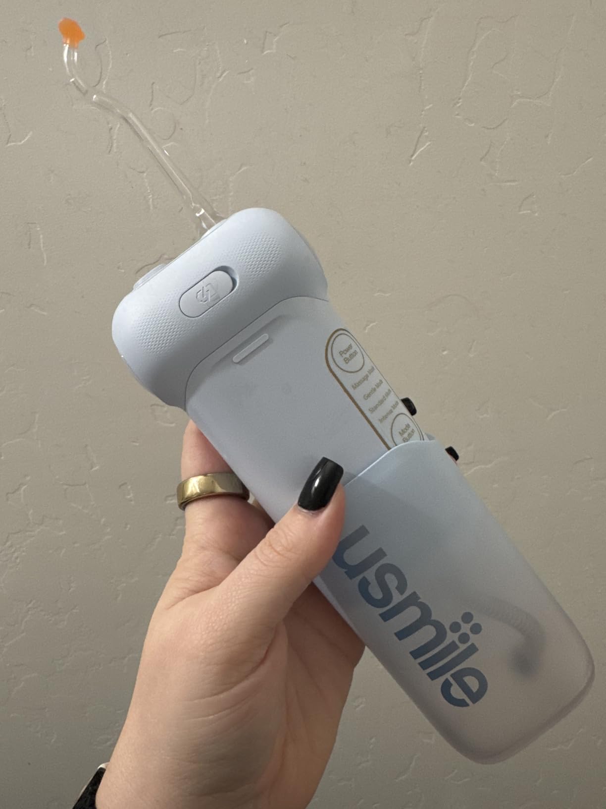 usmile C10 Portable Water Flosser for Travel - 95-Day Battery, 4 Modes, 360 Degree Nozzle, 180ml Tank, IPX7 Waterproof, Dentist-Recommended for Braces, Implants & Sensitive Gums (Blue) customer photo 2