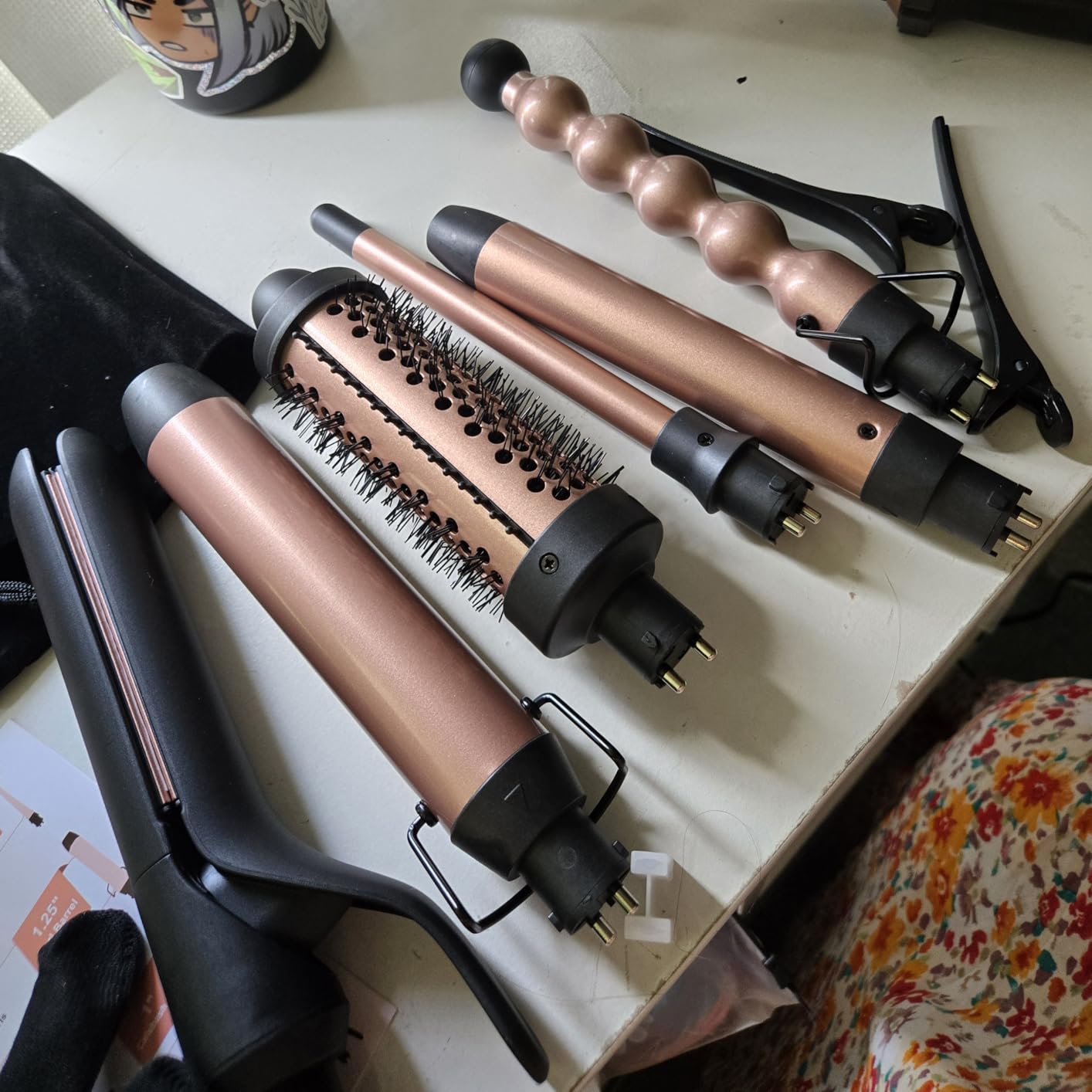 Ufree 7-in-1 Curling Iron Set with Interchangeable Ceramic Barrels, Curling Wand Set with Thermal Brush, Hair Straightener and Wand Curling Iron, Versatile Styling Hair Curlers Set, Gifts for Women customer photo 1