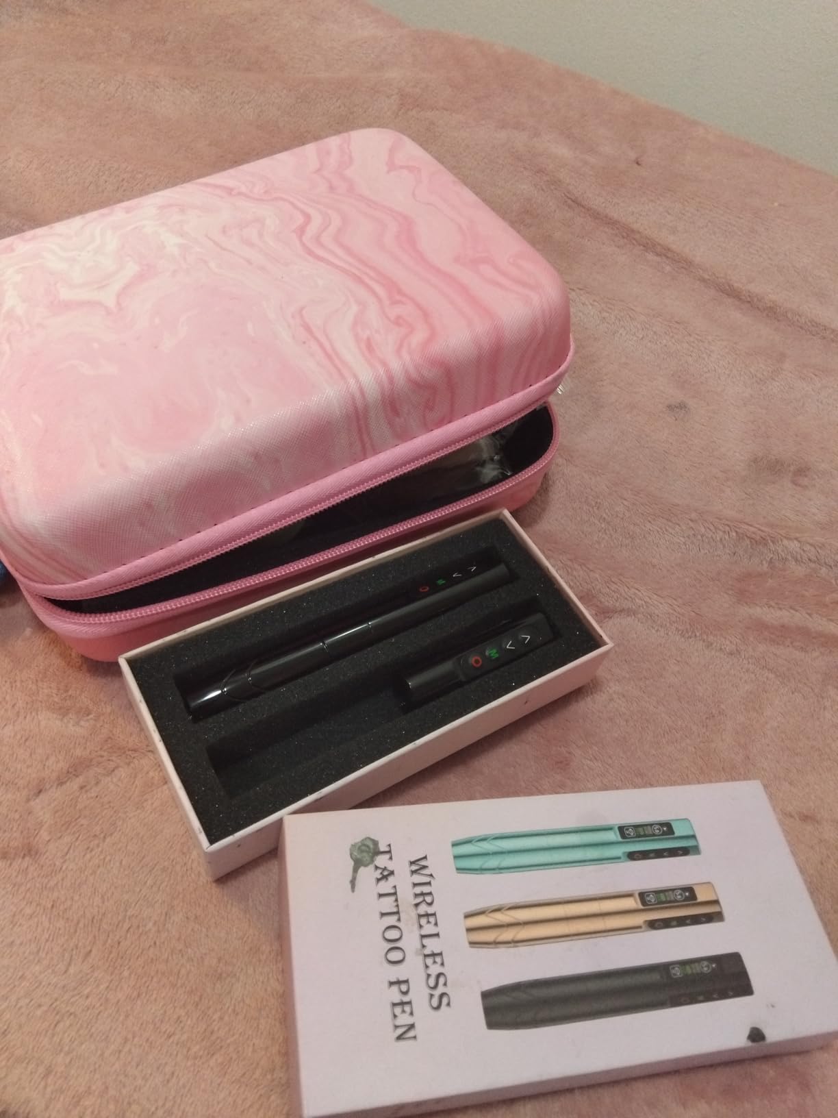 Microblading Kit - Professional Complete Wireless Tattoo Gun Kit with 2Pcs Battery, 20Pcs Needles, Semi-Permanent Makeup Microblading Supply Set for Eyebrow, Lip, Eyeliner (Rose Gold) customer photo 1