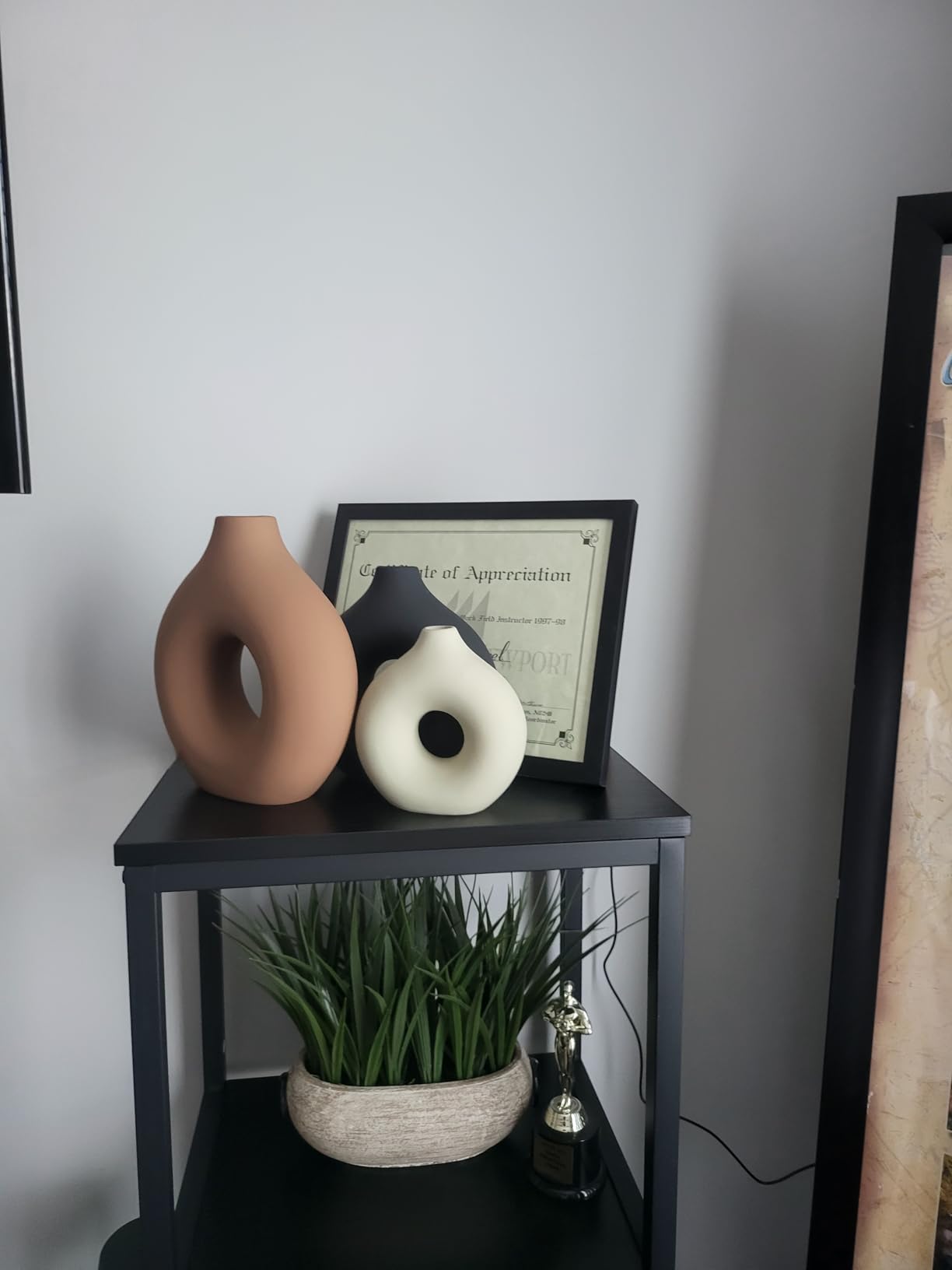Vanselia Ceramic Vase Home Table Decor - Flower Vases Set of 3 Small Living Room Centerpiece Decorations for Shelf Bedroom Office Kitchen Dining Desk Modern Aesthetic Farmhouse Decorative (Classic) customer photo 1