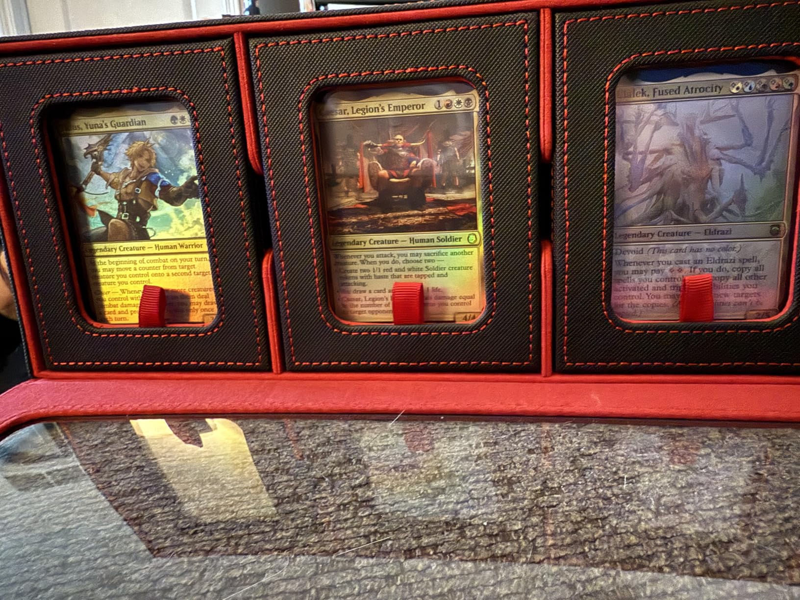 UAONO MTG Deck Box, 6-Deck Modular Commander Deck Box with Dice Tray, Hold 600+ Double-sleeved Cards, Modular TCG Card Deck Box customer photo 1