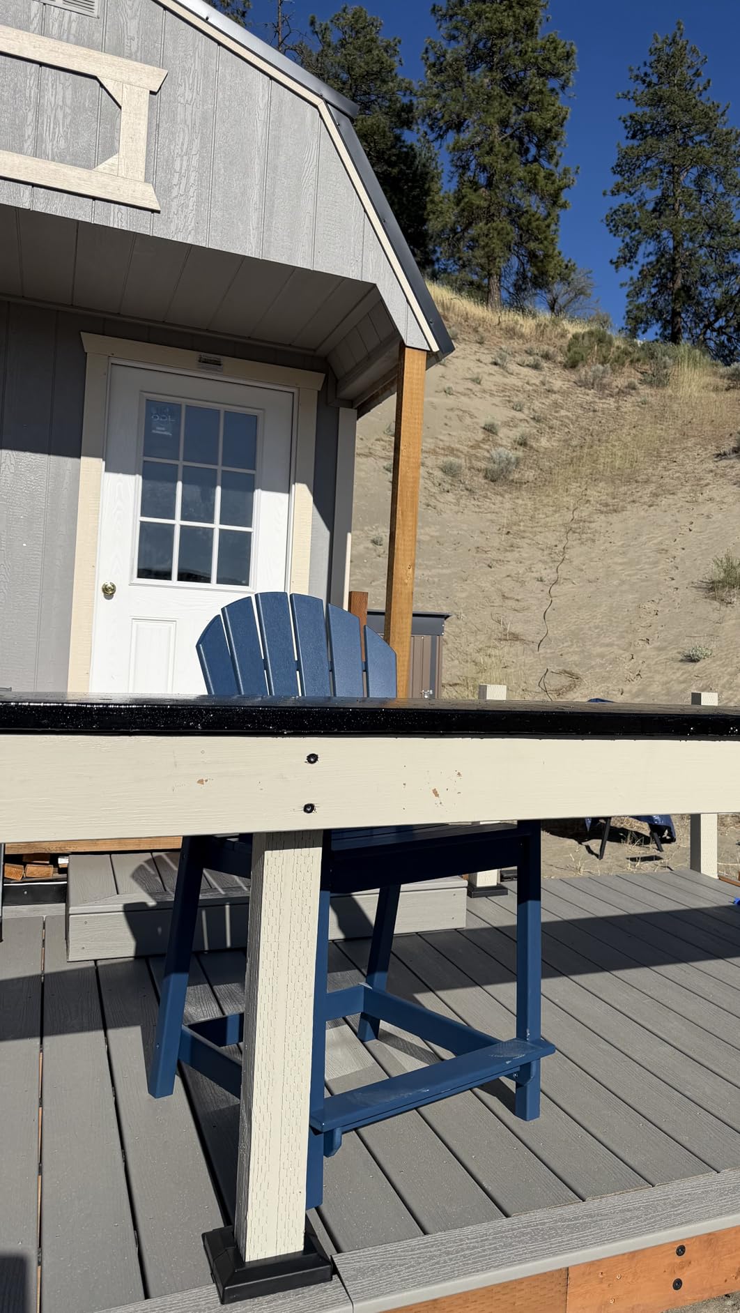 Tall Modern Adirondack Chair, All Weather HDPE Bar Height Adirondack Stools Two-Tone Widened Durable Design for Porch Patio Yard Lawn Fire Pit customer photo 1
