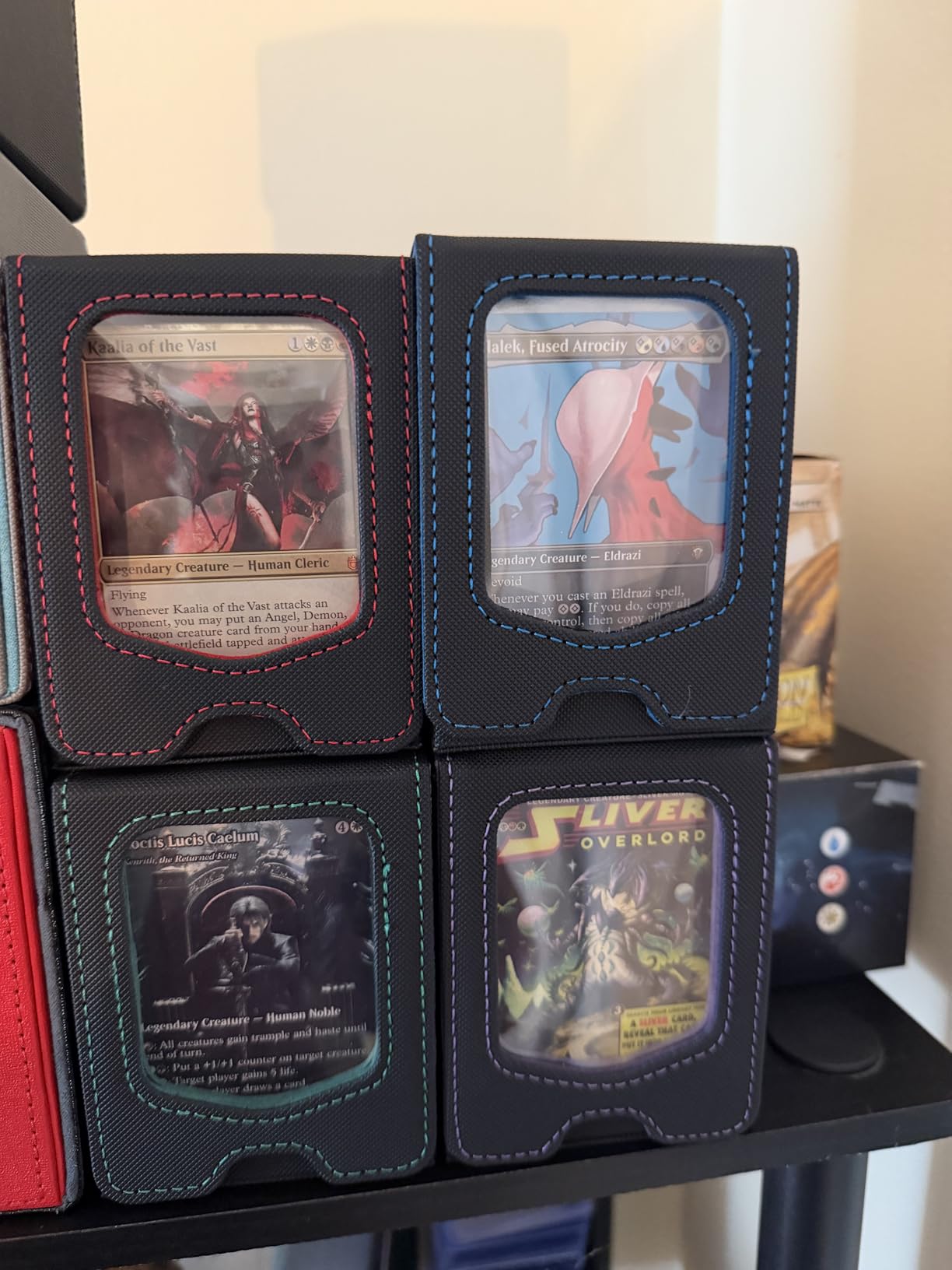 Fabmaker 4 Pack Deck Box Compatible with MTG Commander, Magnetic Trading Card Storage Box, Fits 100 Double-Sleeved Cards customer photo 2
