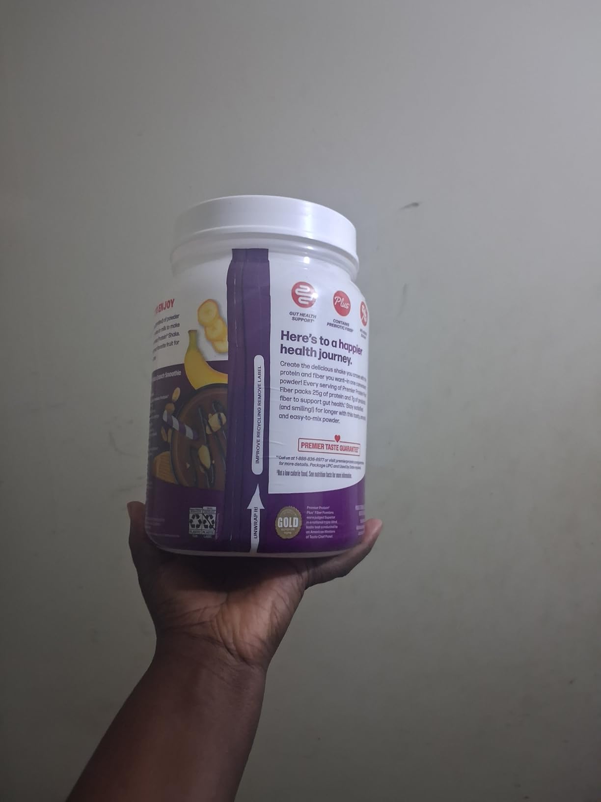 Premier Protein Powder Plus Fiber, Chocolate, 25g Protein, 7g Fiber to Support Gut Health, No Added Sugar (17 Servings) customer photo 2