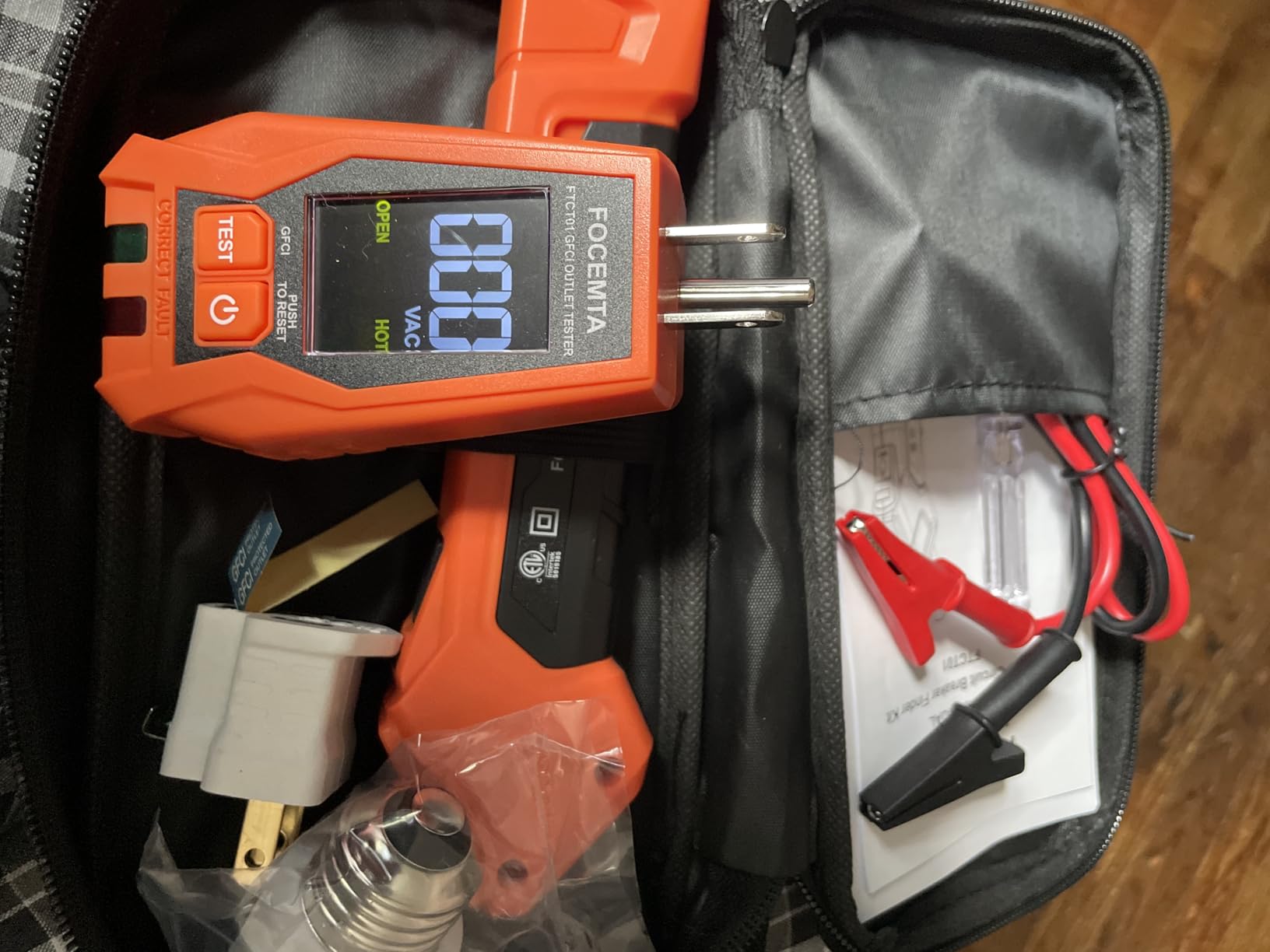 Circuit Breaker Finder Kit with GFCI Outlet Tester for 90-135V AC Circuits,includes Light Socket Adapter, 3-2 Prong Grounding Adapter & Clip adapter,Portable Electrical Tool with Carrying Case customer photo 2