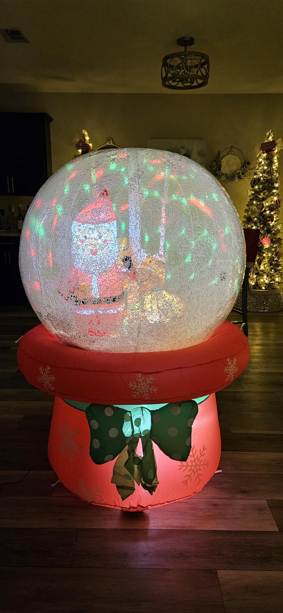 Christmas Inflatable Outdoor Decorations, 5FT Inflatables Snow Globe Yard Decor with Santa Claus & Reindeer, Rotating Lights Blow up Xmas Snowglobe customer photo 2