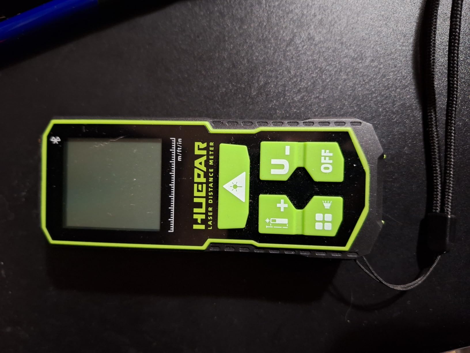 Huepar 330Ft Green Laser Measuring Tool with APP Control, 5 Years Warranty, Rechargeable Bluetooth Distance Meter, +/-1/16