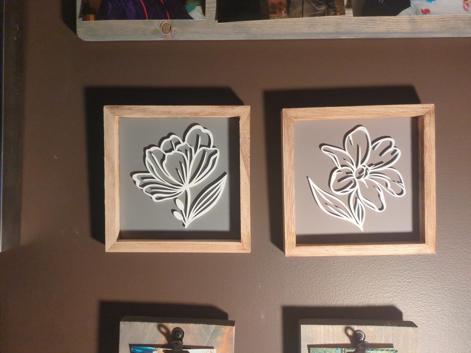 3D Floral Green Wall Art (Set of 3) Lightweight, Wooden Ready-to-Hang Boho Framed Wall Art for Bathroom, Master Bedroom, Living Room or Office - Premium Sage Green Farmhouse Decor - Gift-Boxed customer photo 2