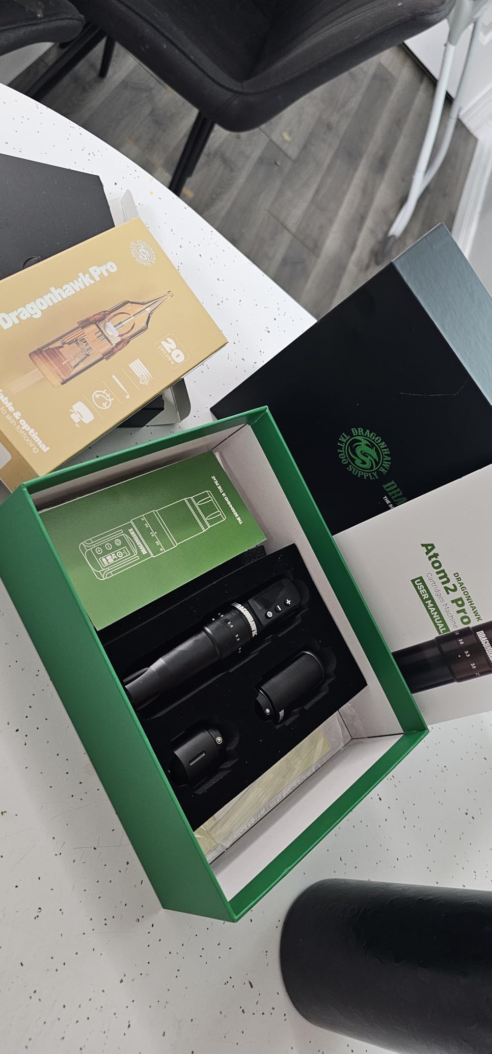 Dragonhawk Wireless Beginner Tattoo Kit Atom2 Pro Cordless Rotary Tattoo Gun Machine Pen Complete Tattoo Kit 7 Strokes 2.4-4.2mm customer photo 2