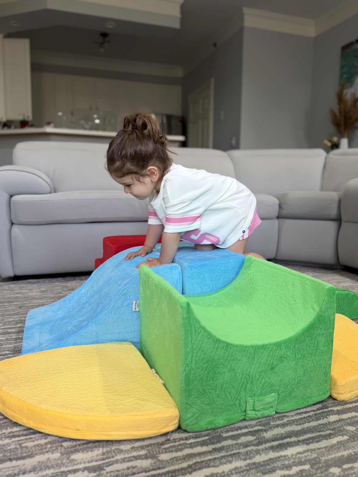 JWPEHOE 7-Piece Toddler Climbing Toys Indoor, Foam Climbing Blocks Soft Play Structures, Climbing Toys for 1 Year Old, Multi-Color Combinations Climbing Blocks, Indoor for Toddler 1-3, Infant, Baby customer photo 2