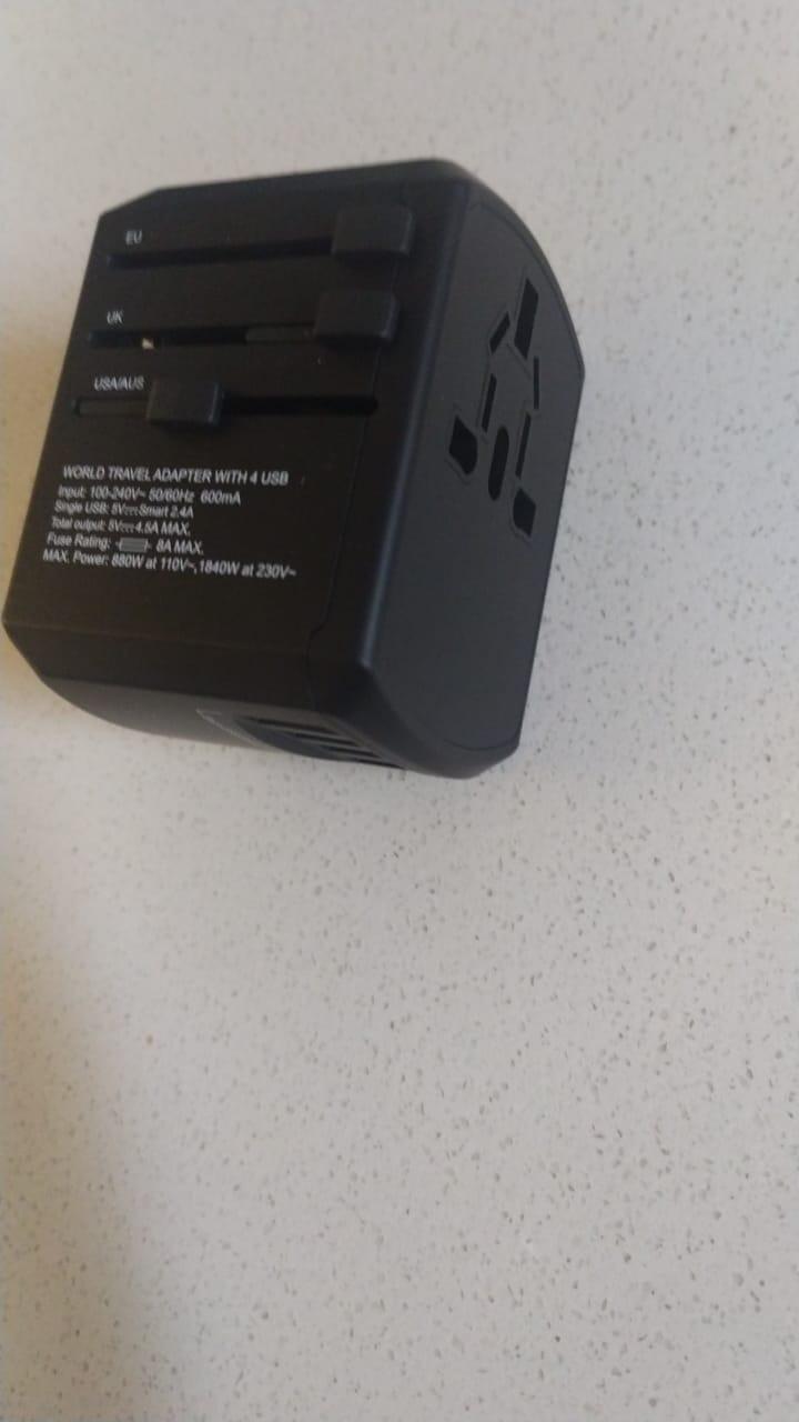 Universal Travel Adapter Fast Charger, Worldwide Plug Adapter 2 USB C PD3.0 & 2 USB-A Quick Charge, All in One International Power Adaptor GaN Smart Wall Charger 4 Ports for Phone Laptop USA EU UK AUS customer photo 1