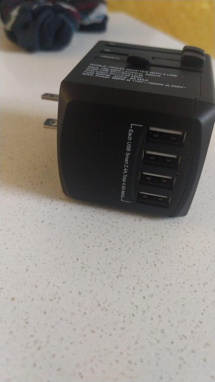 Universal Travel Adapter Fast Charger, Worldwide Plug Adapter 2 USB C PD3.0 & 2 USB-A Quick Charge, All in One International Power Adaptor GaN Smart Wall Charger 4 Ports for Phone Laptop USA EU UK AUS customer photo 2