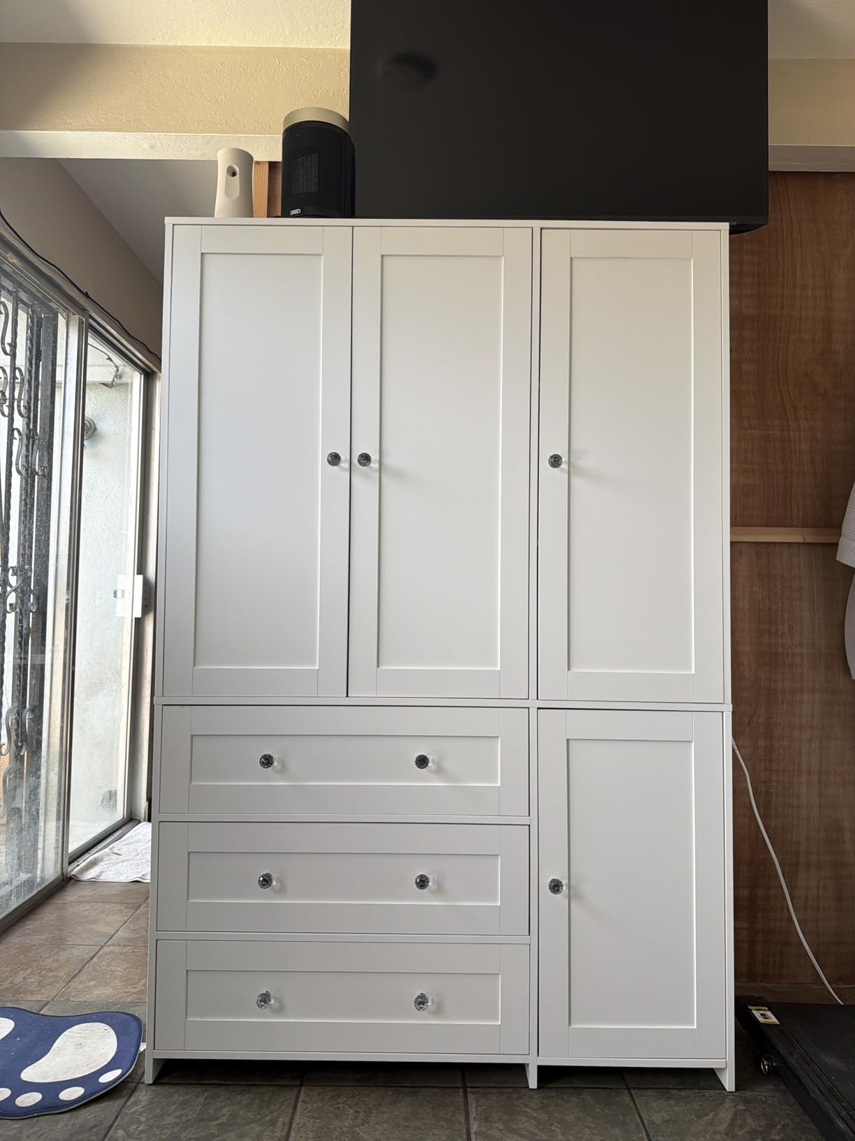 VOWNER Armoire Wardrobe Closet with Drawers and Mirror, 71