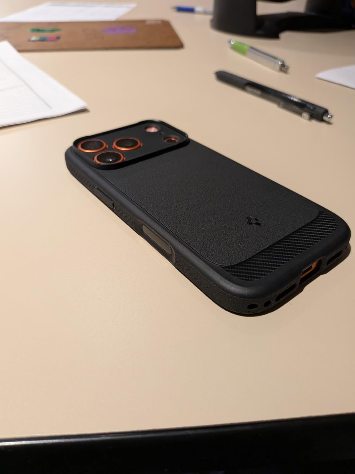 Spigen iPhone 17 Case, Rugged Armor MagFit [TPU Covered Camera Control] [Compatible with MagSafe] - Matte Black customer photo 2