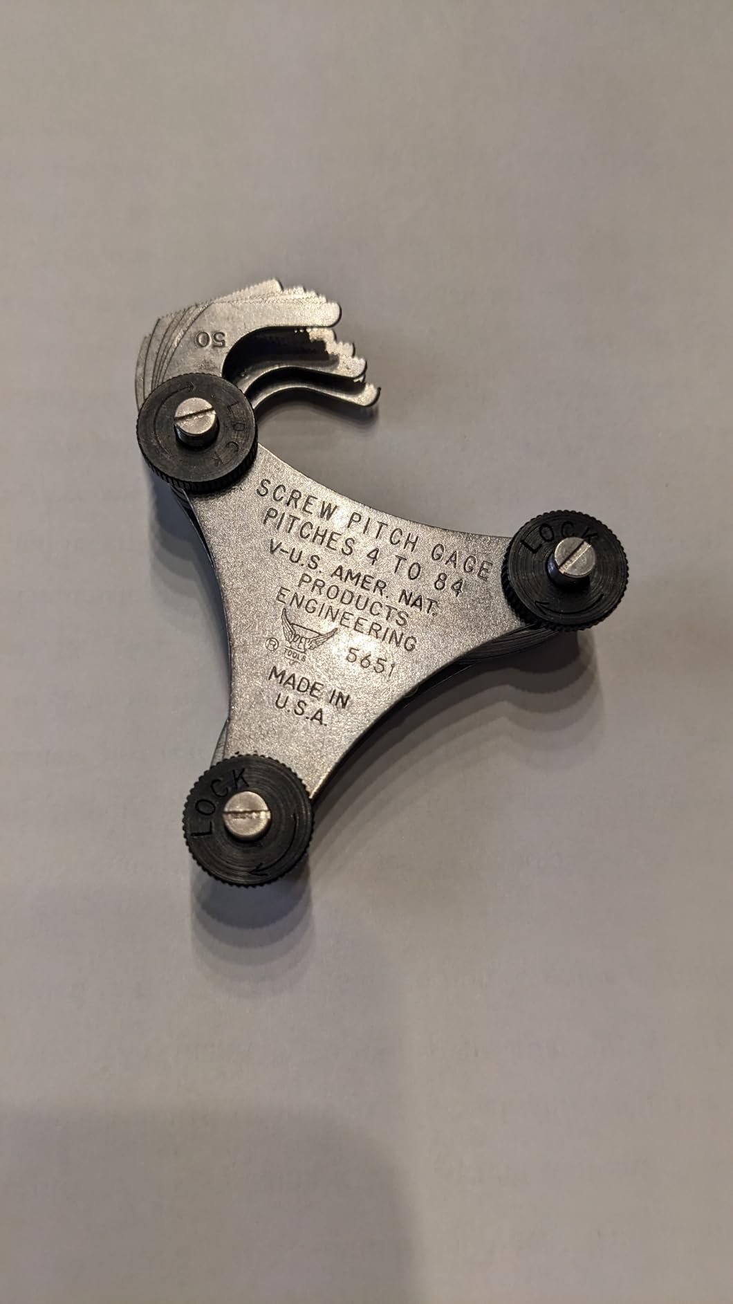 PEC Tools Screw Pitch Gauge, 4-84 TPI, Inch, 51 Leaves, Made in USA customer photo 1