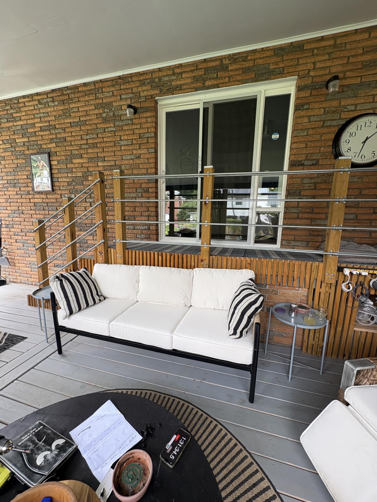 Grand patio 6-Piece Wicker Outdoor Furniture Set with 3-Seat Couch, Thick Cushions and Coffee Table, Patio Sofa Conversation Set for Backyard, Balcony, Natural customer photo 2