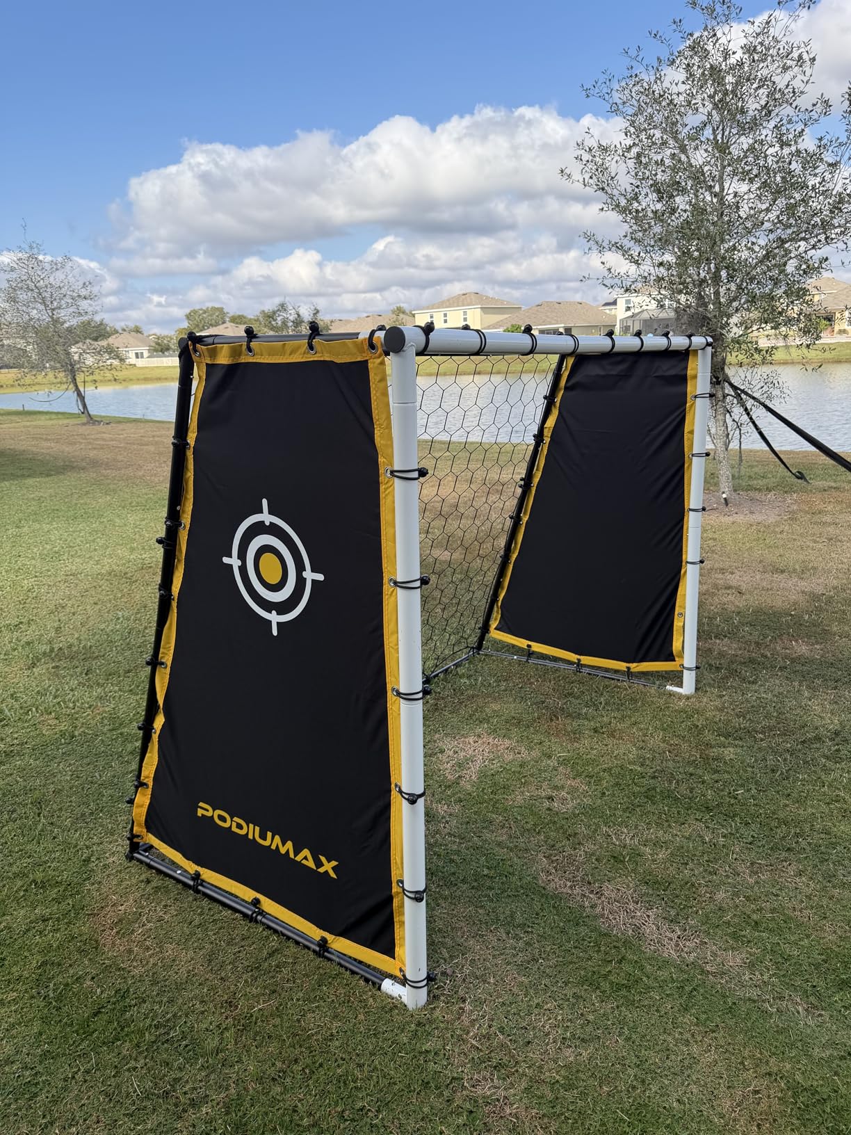 PodiuMax 4 in 1 Soccer Goal & Rebounder, 7x5ft Rebound Net with Upgrade Frame, Steel Ground Pass Net for Backyard Park Field, Soccer Kick Back Trainer for High Passing, Low Passing & Shooting Training customer photo 1