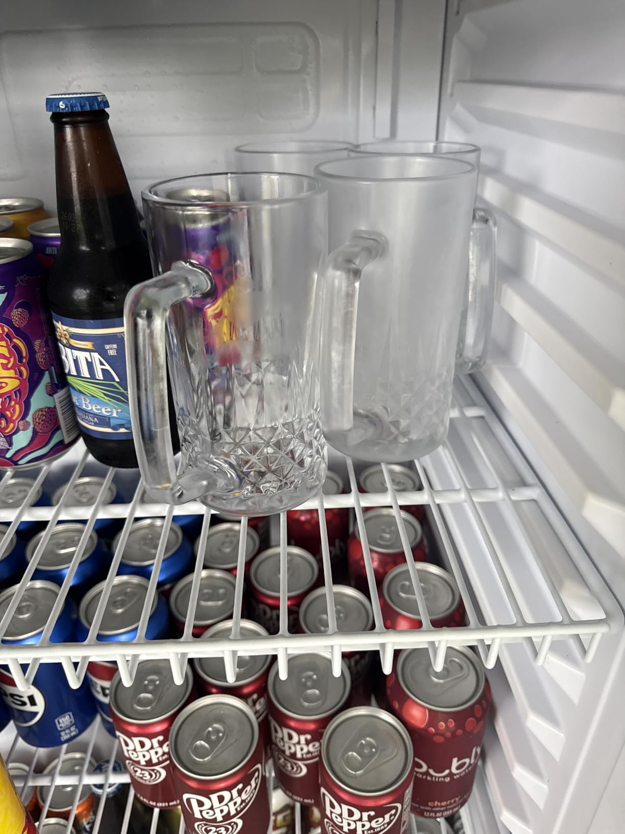 Beer Mugs For Freezer, 20 oz Large Heavy Glass Mugs with Handles Set of 4, Clear Large Beer Steins for Tea, Coffee, Lead-Free Glasses Oktoberfest Style, Best Gifts for Dad Husband or Friend customer photo 2
