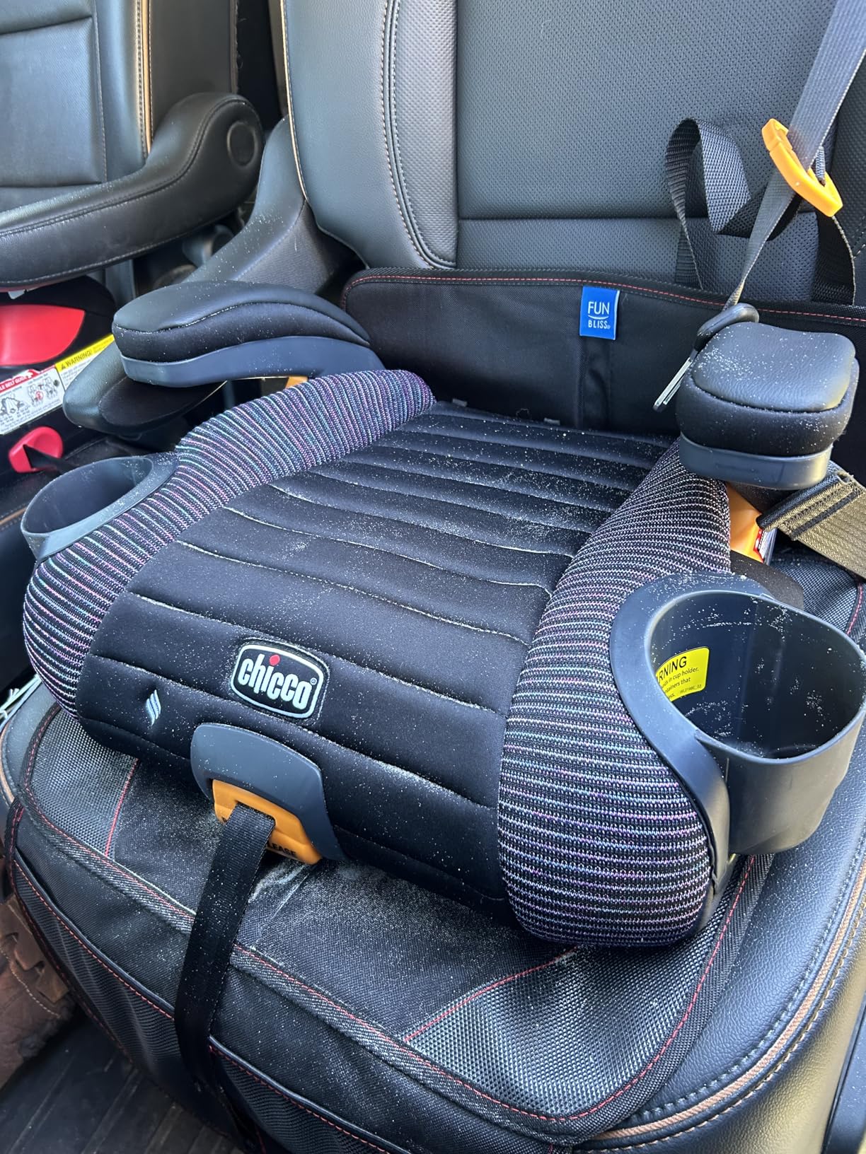 Chicco GoFit ClearTex Plus Backless Booster Car Seat, Latch Attachment, Quick-Release Latch Removal, Obsidian/Black customer photo 1