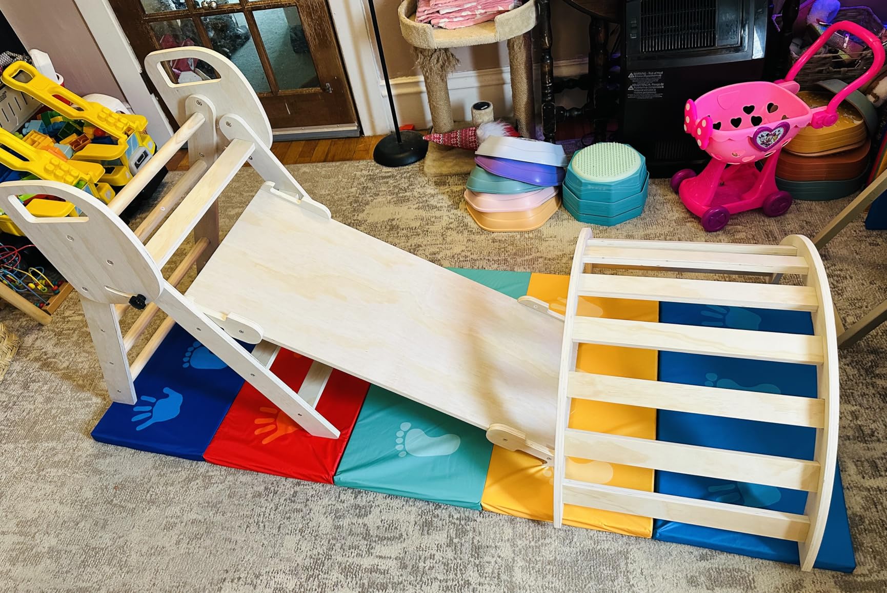 Norbee Pikler Triangle Set Foldable Wooden Toddler Climbing Toys Indoor, Playground Jungle Gym for Kids, Montessori Climbing Set for Toddlers customer photo 1
