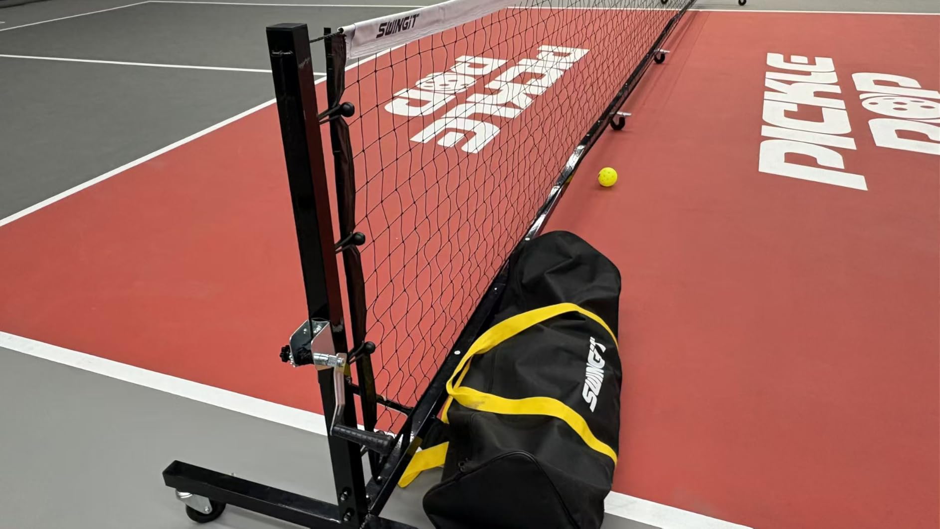 Pro Pickleball Net with Wheels, Hand Crank Tension System, 22ft Tournament IFP Regulation Size, Heavy Duty Frame, Anti-Sag, Locking Wheels customer photo 2