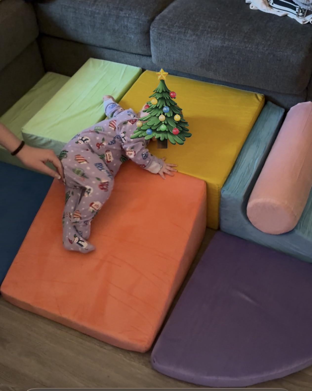 Teckid Toddler Climbing Toys 8-Piece Indoor Soft Foam Blocks Set, Safe Crawling, Climbing and Sliding Play Gym for Kids, Baby Climbing Playset customer photo 2