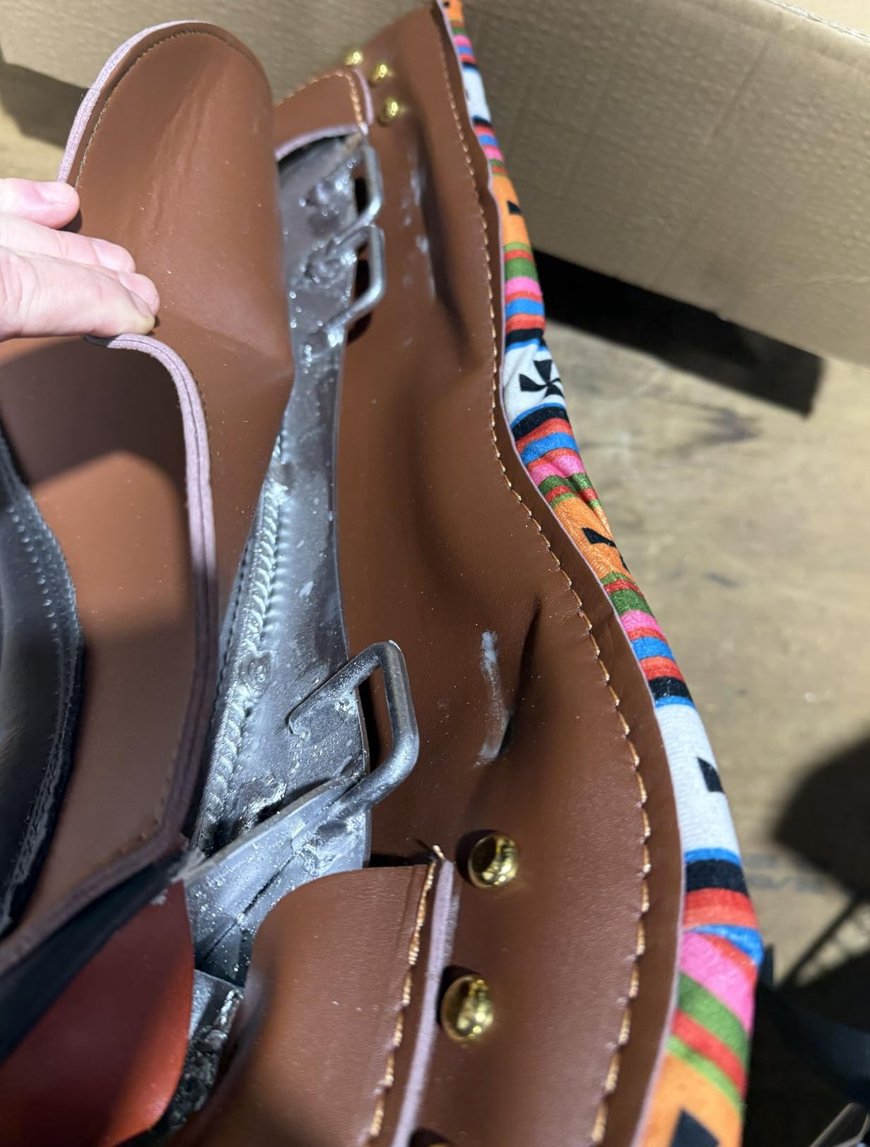 Horse Saddle Handmade Premium Leather with Soft Pads Durable, Comfortable Trail, Secure & Balanced Ride for All Riders, Brown customer photo 2