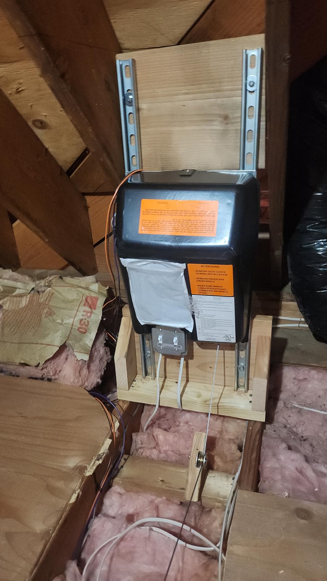 Chandelier Lift System for Heavy Fixtures, 200 lb Capacity, Install Remotely, UL Listed, ALL200RM Remote Mount Residential Grade, 65 ft Winch Cable, Keyswitch, Optional Wireless Controller AL-WLC customer photo 1