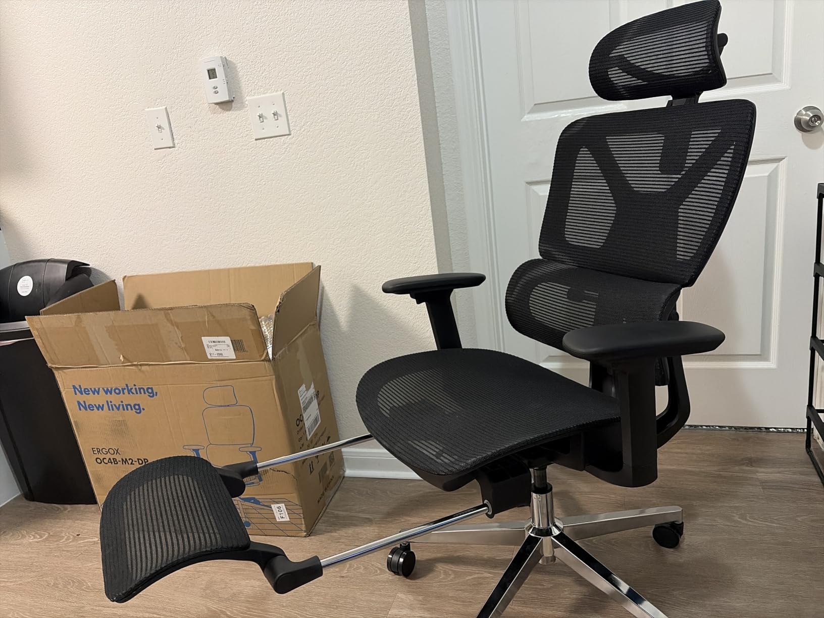 FLEXISPOT ErgoX-PRO Ergonomic Office Chair with Footrest Black - Cloudtech Cushion, 5D Lumbar, 7D Armrests, 4D Headrest, 551LBS Capacity - Office, Gaming, Home customer photo 1