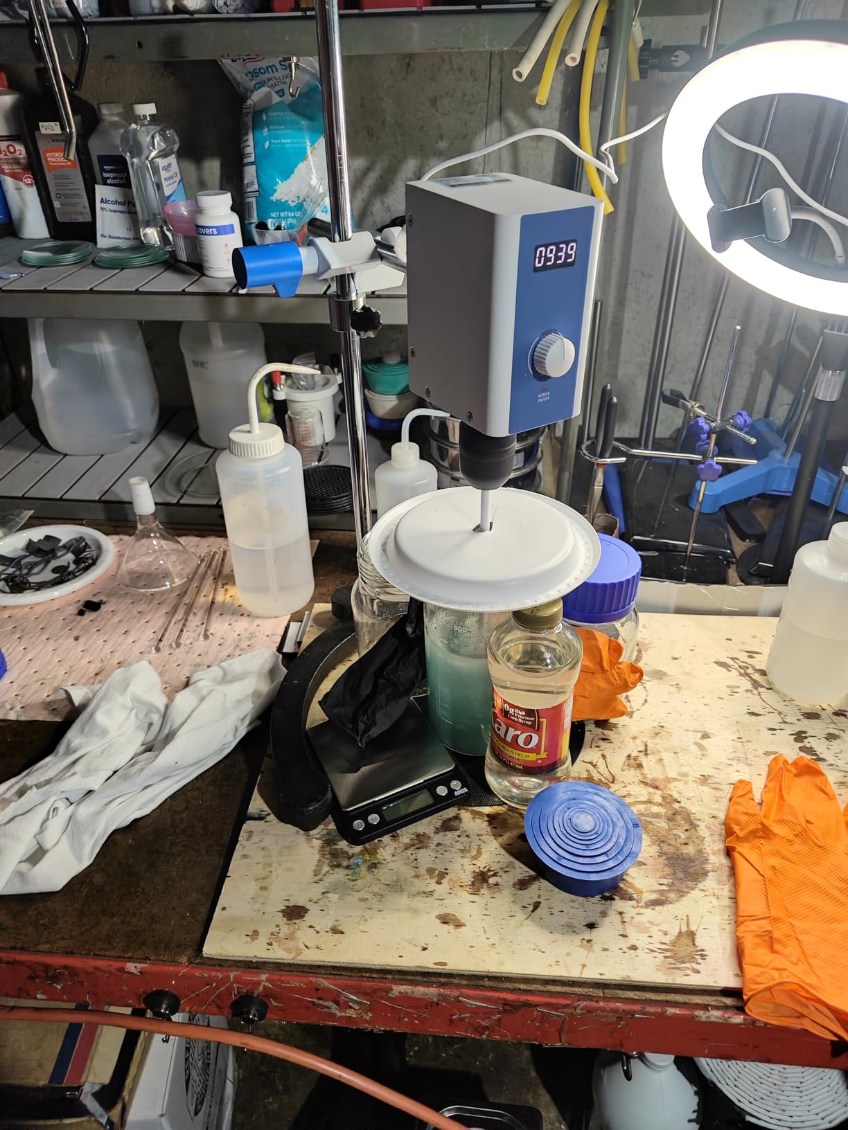 Digital Lab Overhead Stirrer, Speed 100-2000rpm, Max.Torque 20N.cm, Max.Viscosity 10000mpas, 10L (H2O), Lab Mixer with Overload Protection, Overhead Mixer with Support Stand & PTFE Stirring Rod, 110-220V customer photo 1