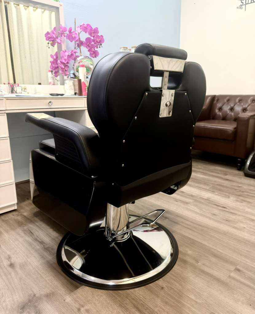 Barber Chair Reclining Salon Chair Vintage Hydraulic All Purpose Barber Chair for Barbershop Hair Salon Chair Stylist, Black Gold customer photo 1