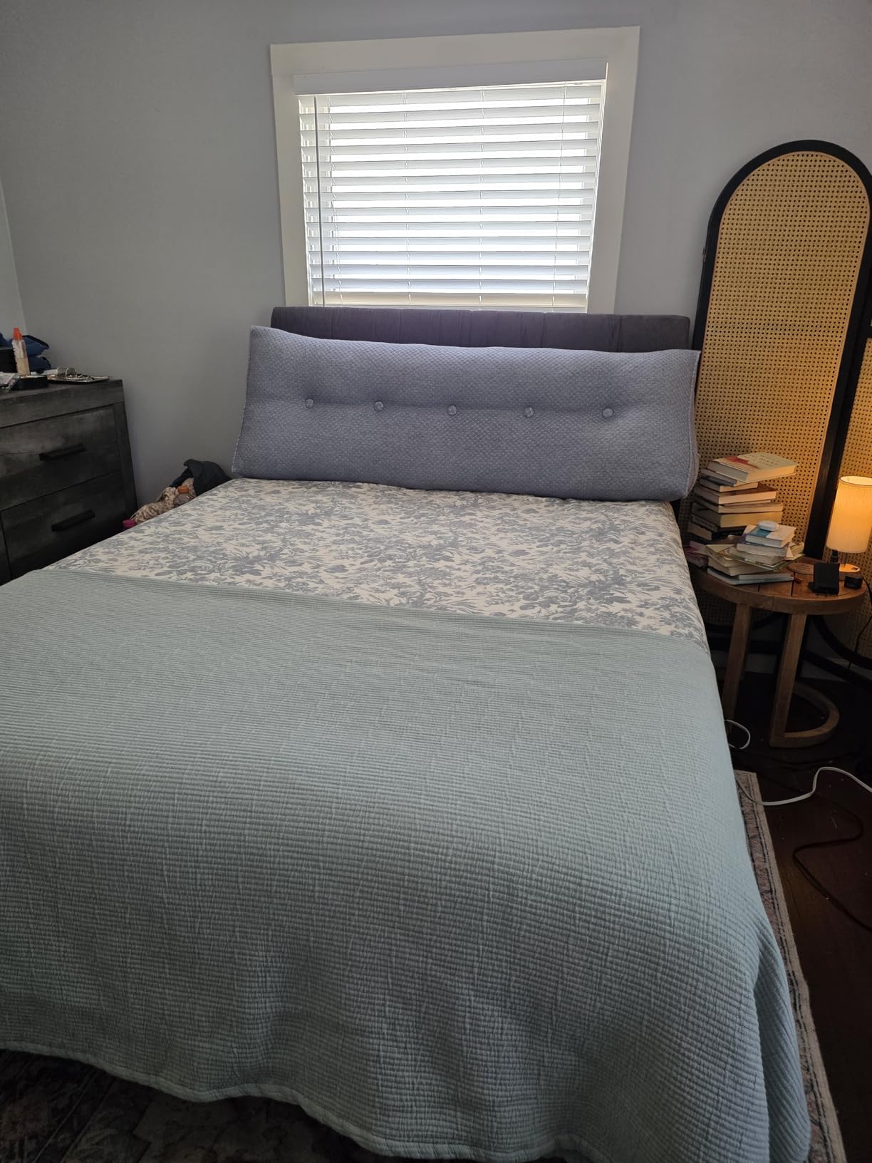 Queen Size Headboard Only-No Assembly, Upholstered Headboard Queen Size Linen Fabric Modern Style Headboards Extra-Thick, Beige customer photo 2