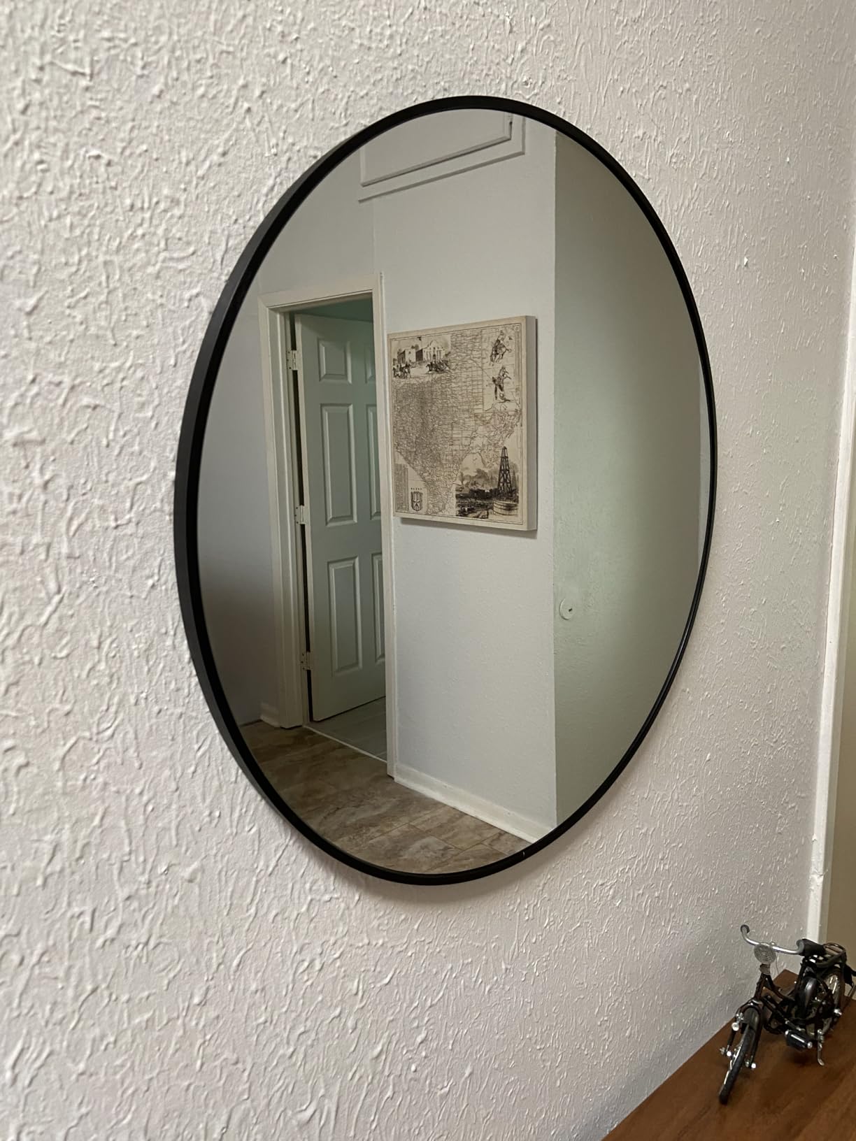 Bathroom Mirror for Wall, 24 Inch Round Mirror, Matte Gold Metal Framed Circle Vanity Mirror for Bathroom Bedroom Living Room Entryway, Anti-Rust, Tempered Glass, Hanging or Leaning customer photo 1