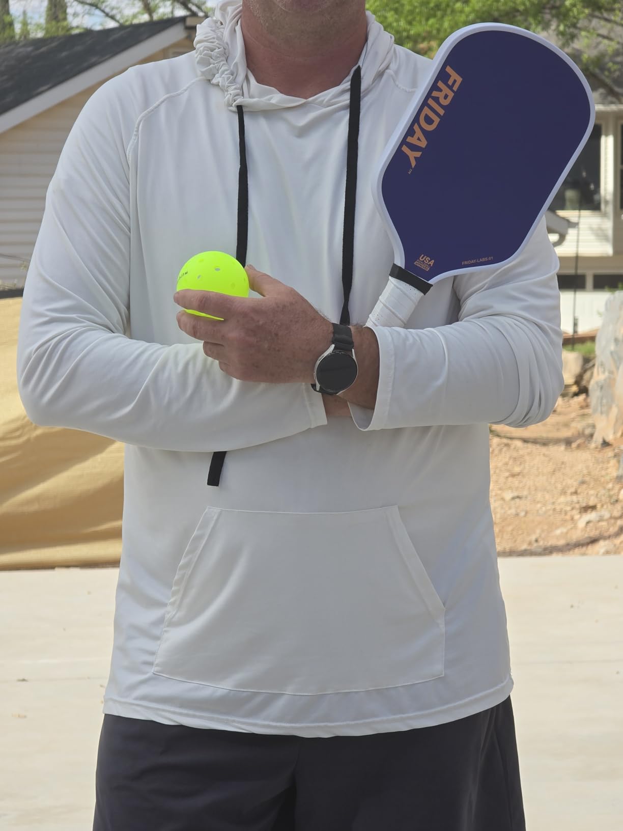 Friday Pickleball Paddle, USA Pickleball Approved, Durable Carbon Fiber, Thermoformed Unibody Design, Honeycomb Core, Gritty Surface for Spin customer photo 2
