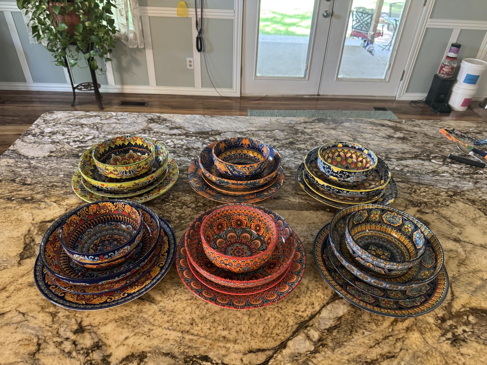 vancasso 24-Piece Dinnerware Sets, Bohemian Porcelain Dishes Set for 6, Series KRVI, Microwave & Dishwasher Safe customer photo 1